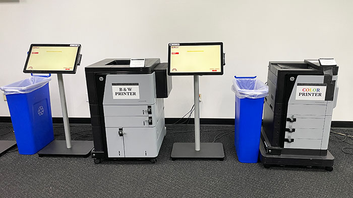 Public printers in the 24/7 study area
